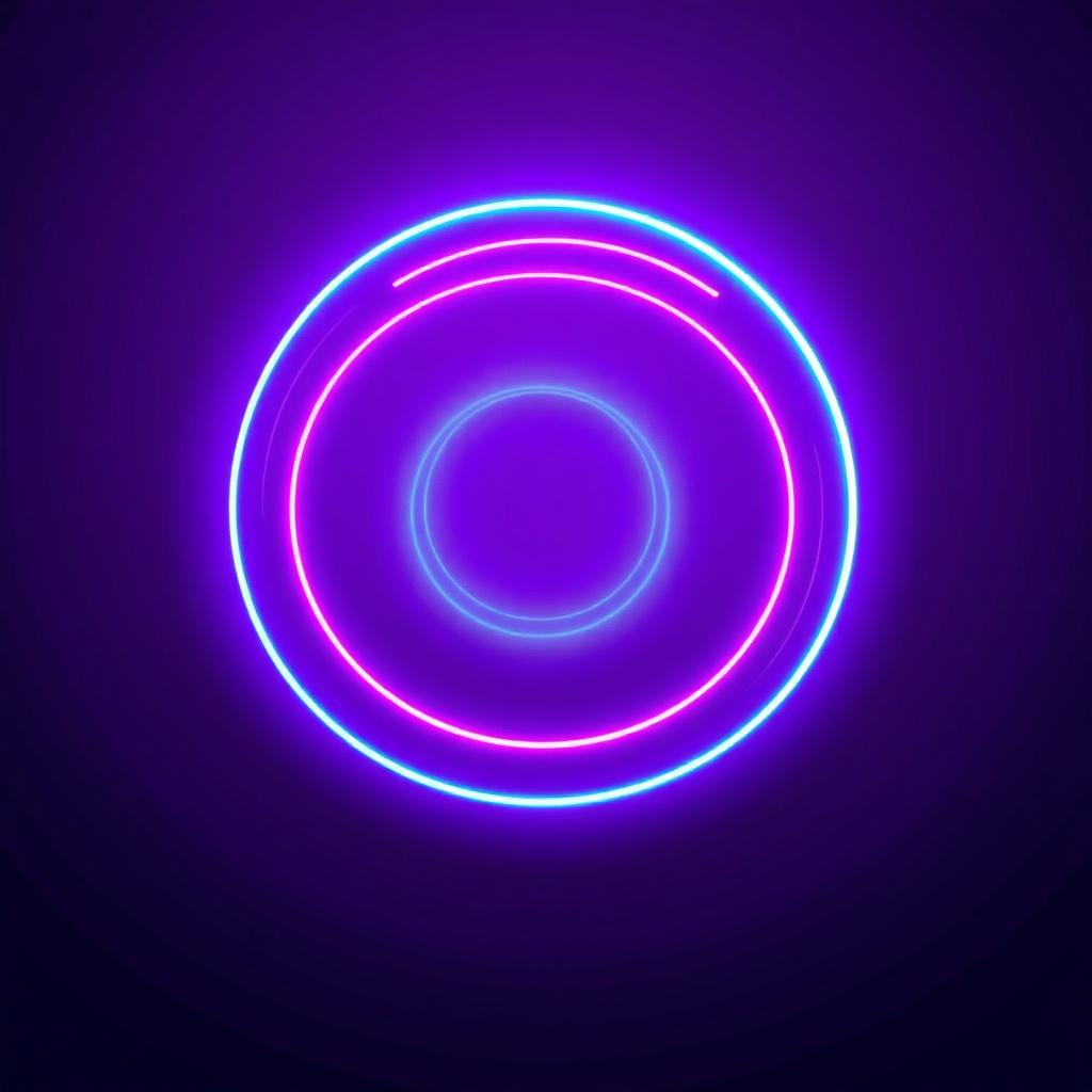 Abstract neon orbit rings