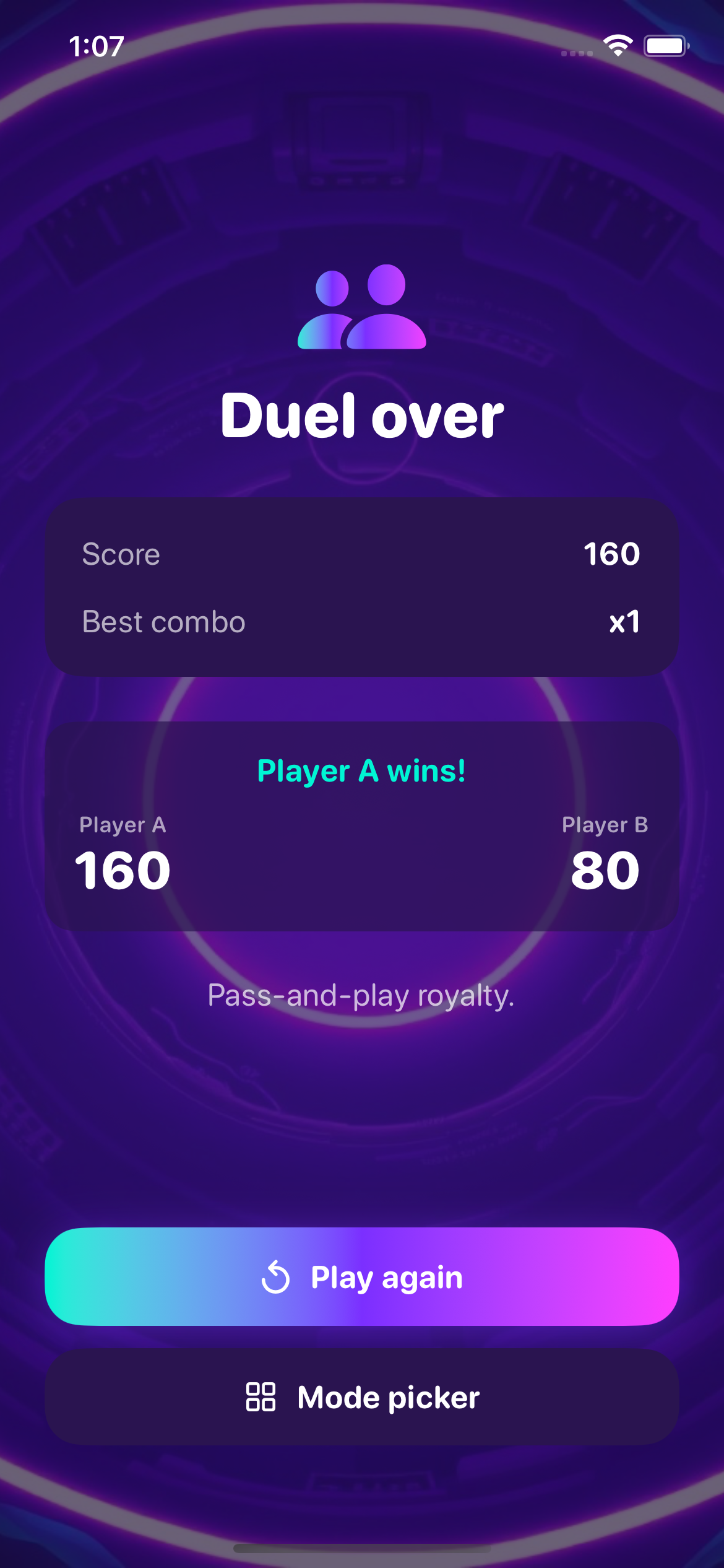 Mode picker hub